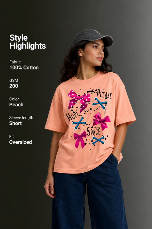 Women Drop Shoulder Front Printed T-Shirt | OUTPUFF