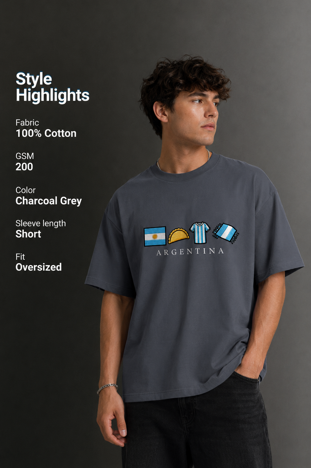 Men's Drop Shoulder Front Printed T-Shirt | Graphic Tee | OUTPUFF