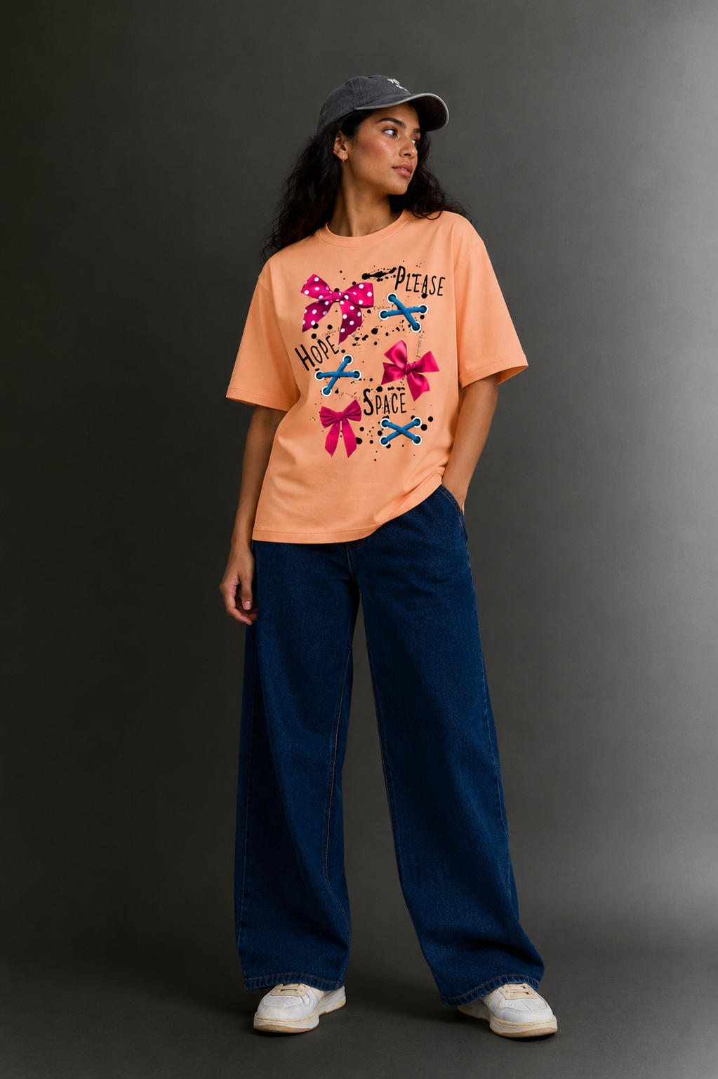 Women Drop Shoulder Front Printed T-Shirt | OUTPUFF