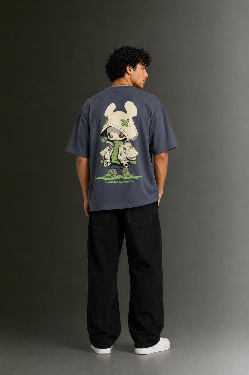 Men's Drop Shoulder Front & Back Printed T-Shirt | Graphic Tee | OUTPUFF
