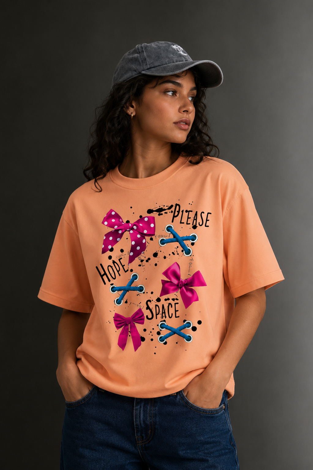 Women Drop Shoulder Front Printed T-Shirt | OUTPUFF