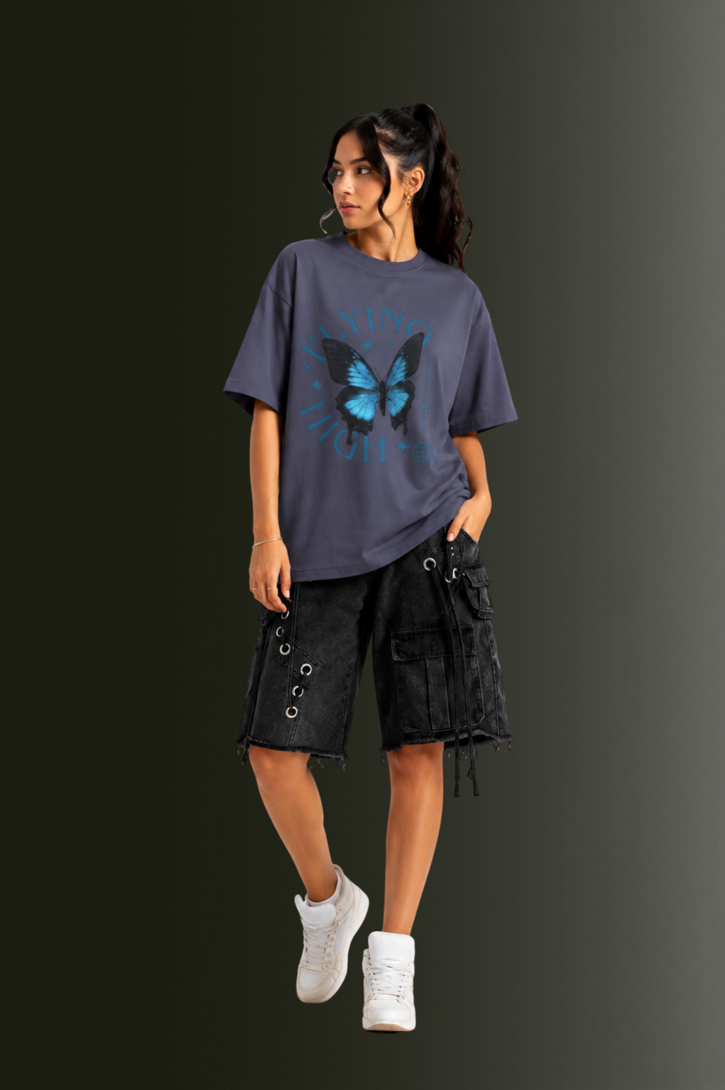 Women Drop Shoulder Front Printed T-Shirt | OUTPUFF