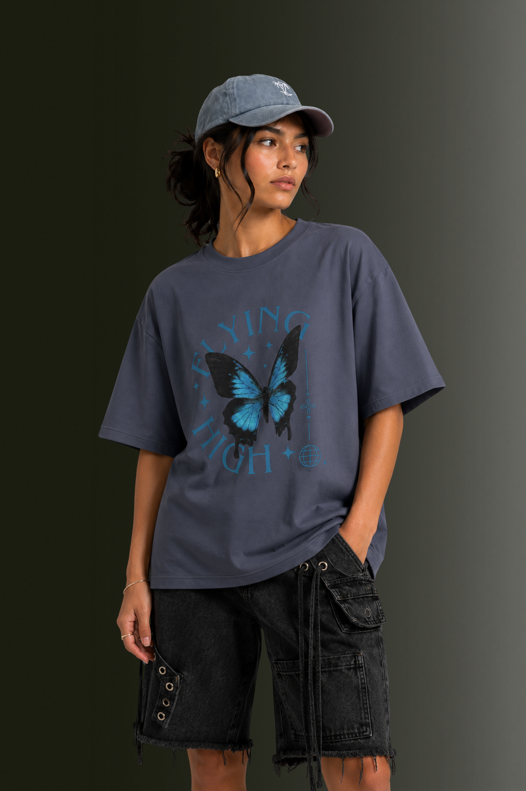 Women Drop Shoulder Front Printed T-Shirt | OUTPUFF