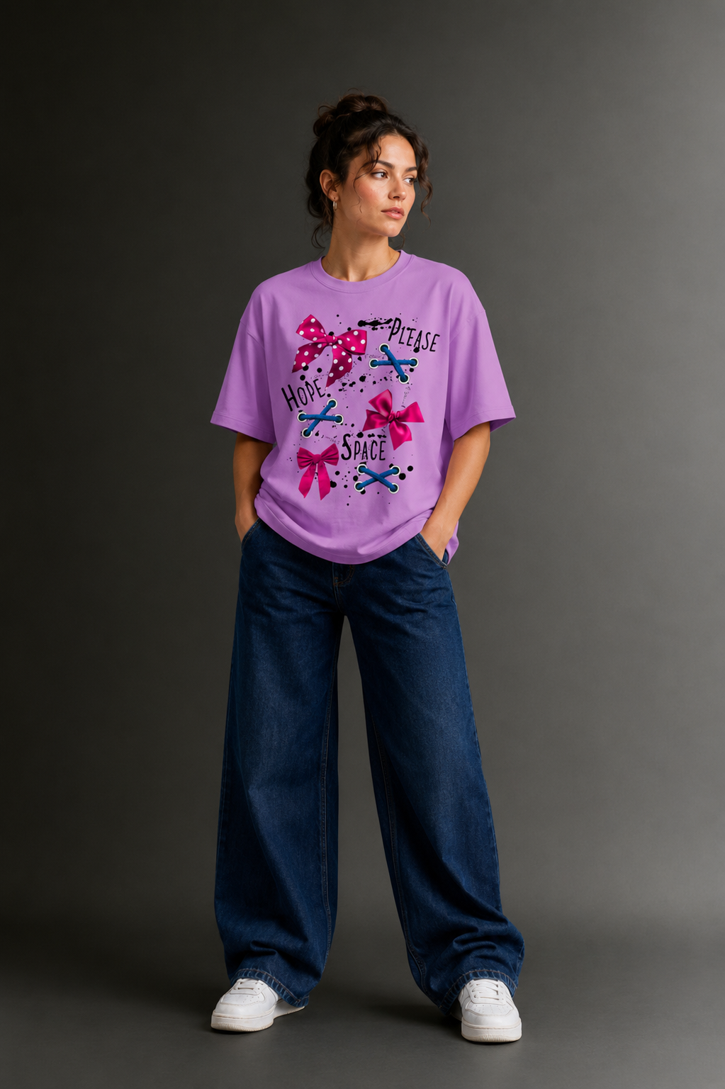 Women Drop Shoulder Front Printed T-Shirt | OUTPUFF
