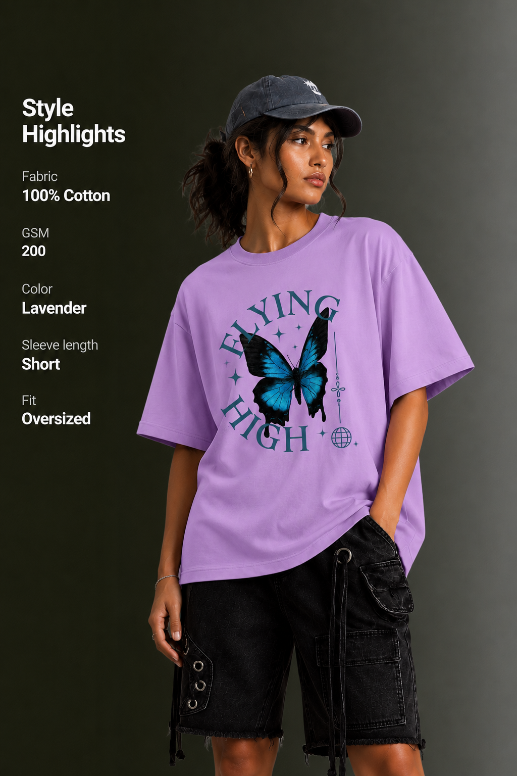 Women Drop Shoulder Front Printed T-Shirt | OUTPUFF