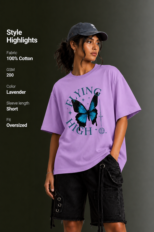 Women Drop Shoulder Front Printed T-Shirt | OUTPUFF