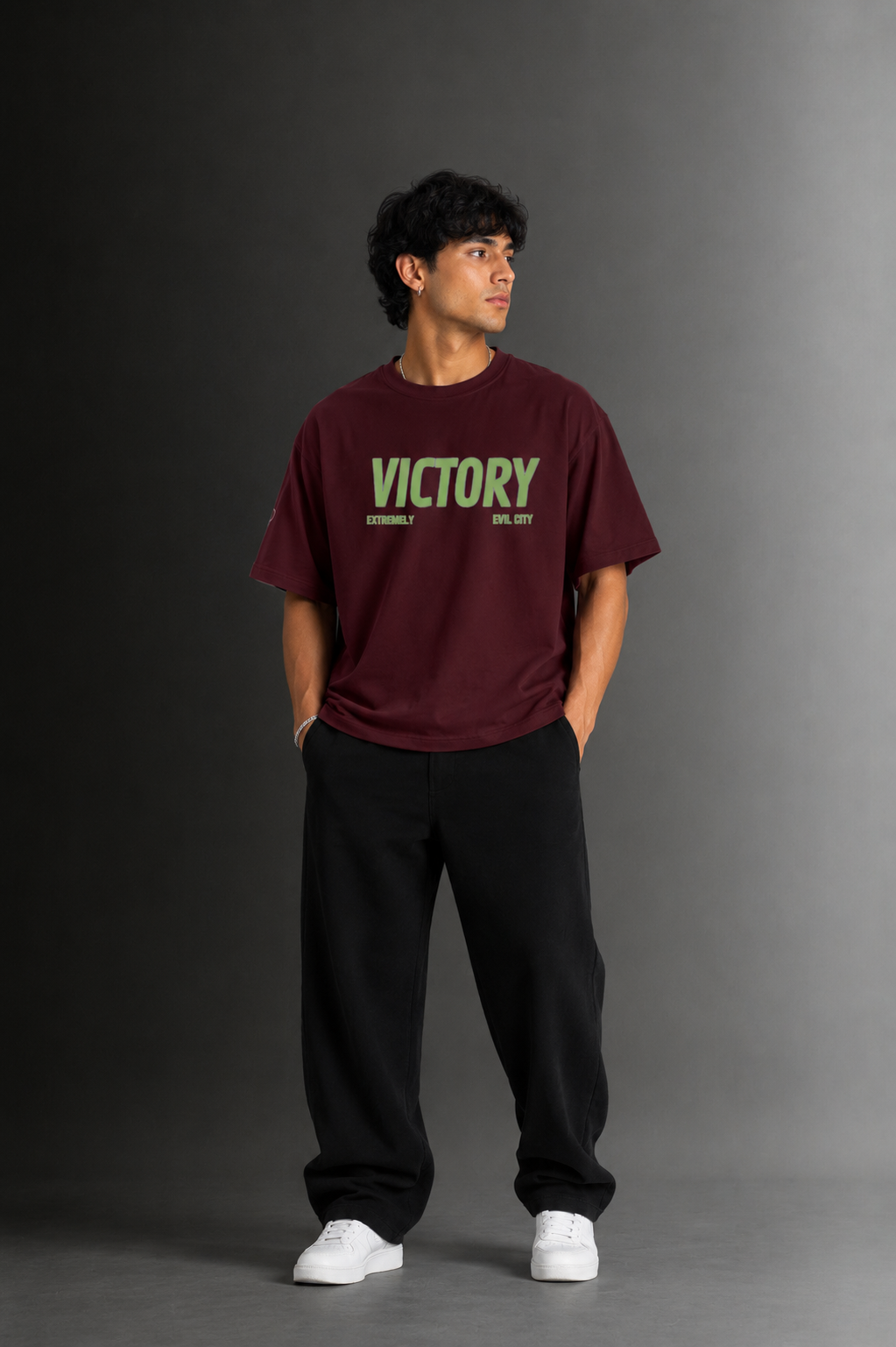 Men's Drop Shoulder Front & Back Printed T-Shirt | Graphic Tee | OUTPUFF