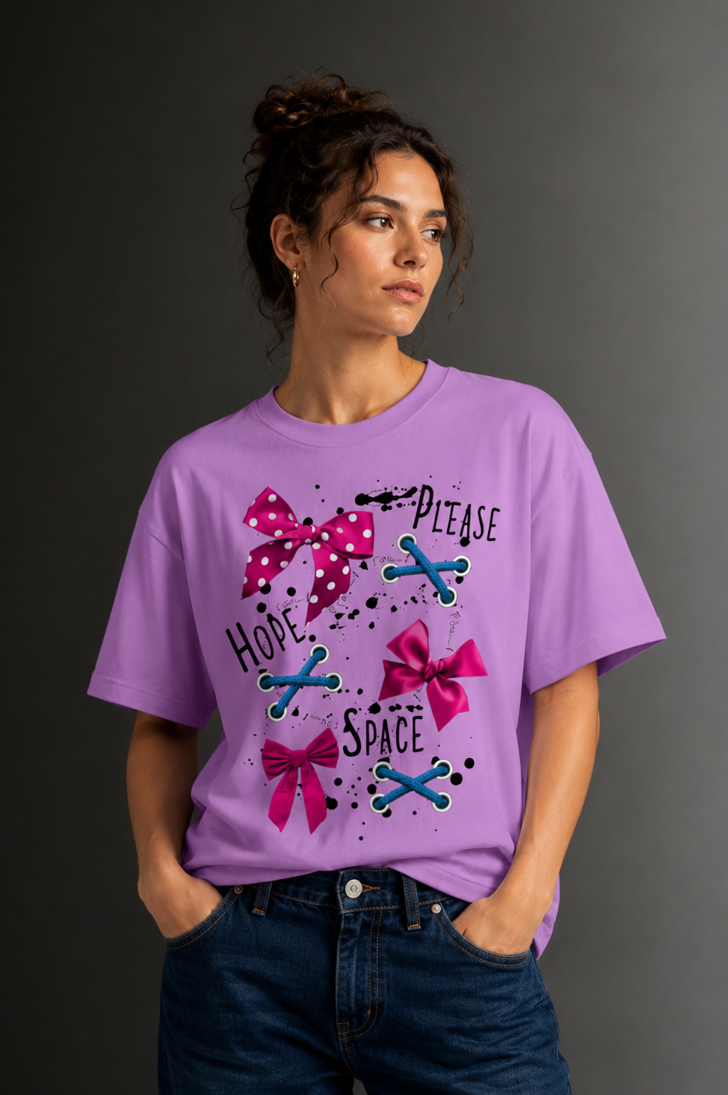 Women Drop Shoulder Front Printed T-Shirt | OUTPUFF