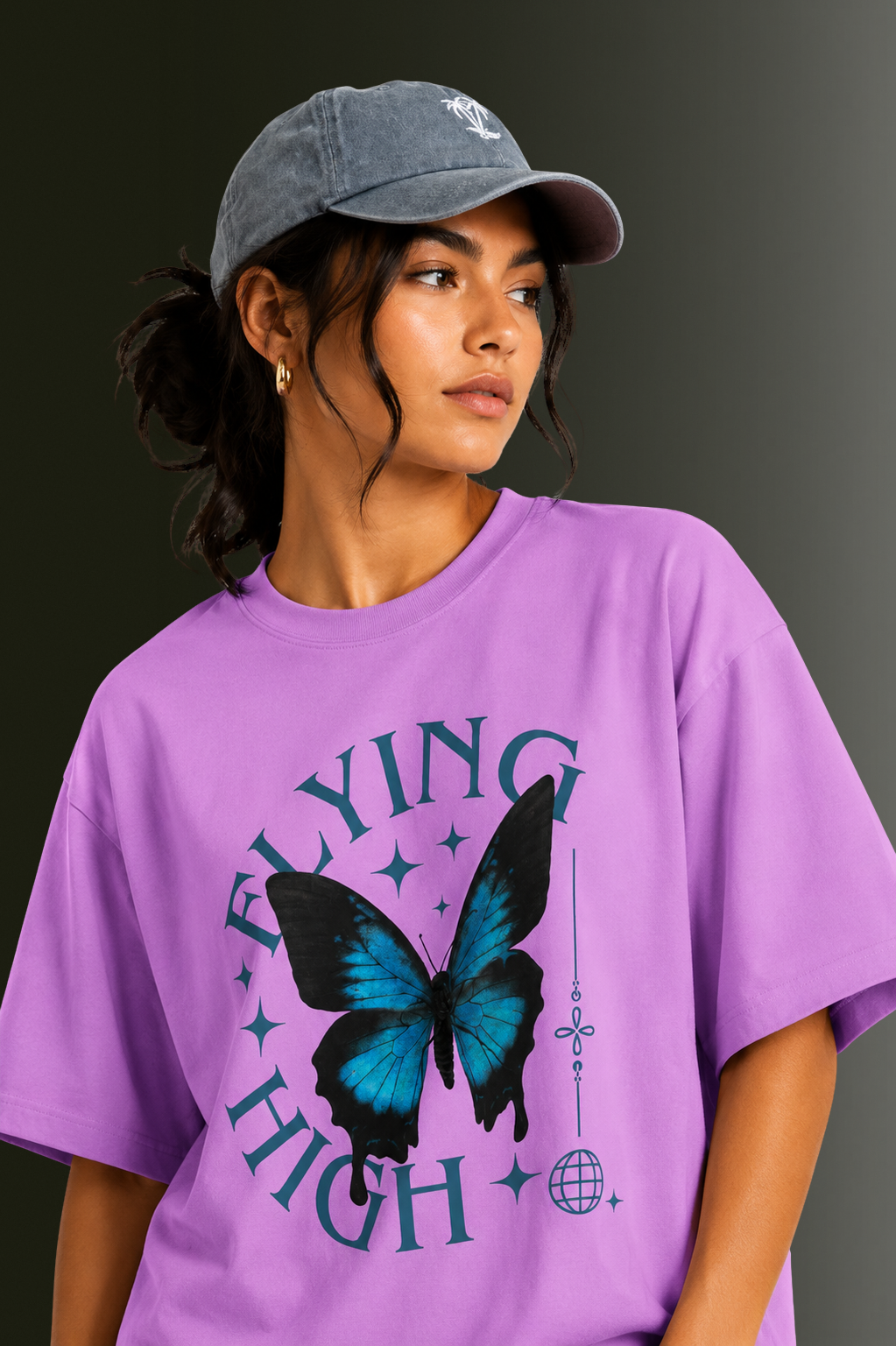 Women Drop Shoulder Front Printed T-Shirt | OUTPUFF