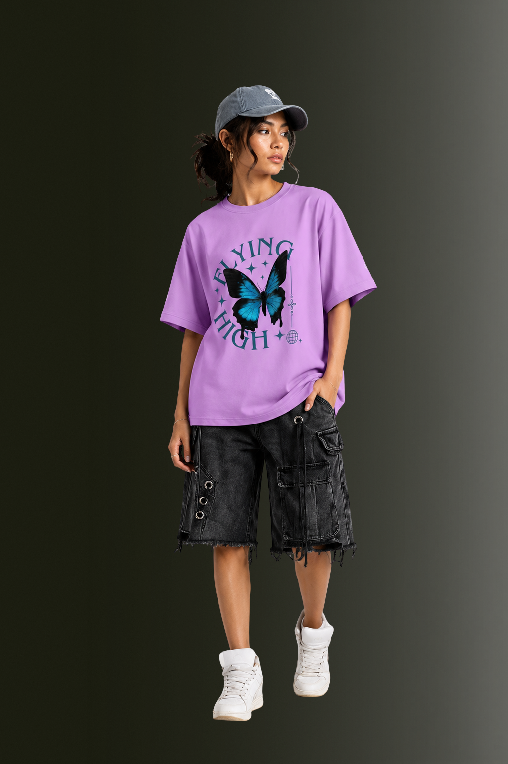 Women Drop Shoulder Front Printed T-Shirt | OUTPUFF