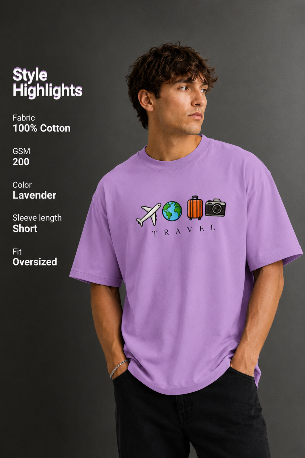 Men's Drop Shoulder Front Printed T-Shirt | Graphic Tee | OUTPUFF