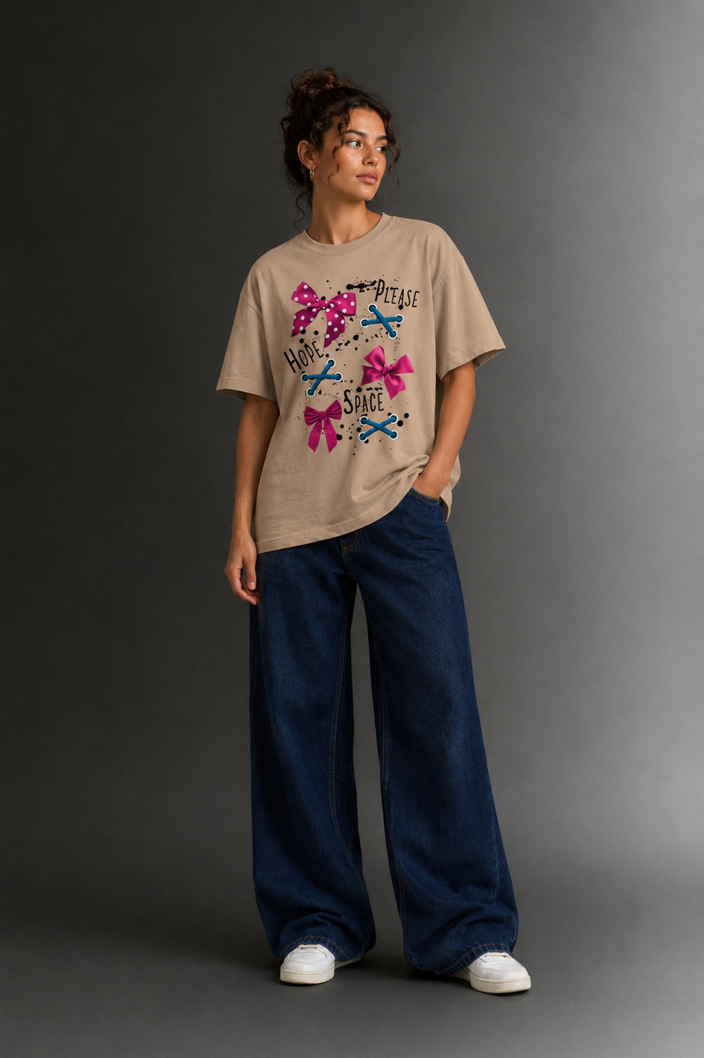 Women Drop Shoulder Front Printed T-Shirt | OUTPUFF
