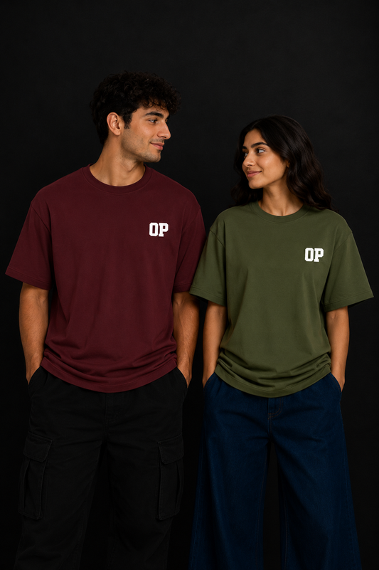 Couple Plain Drop Shoulder T-Shirt | OUTPUFF