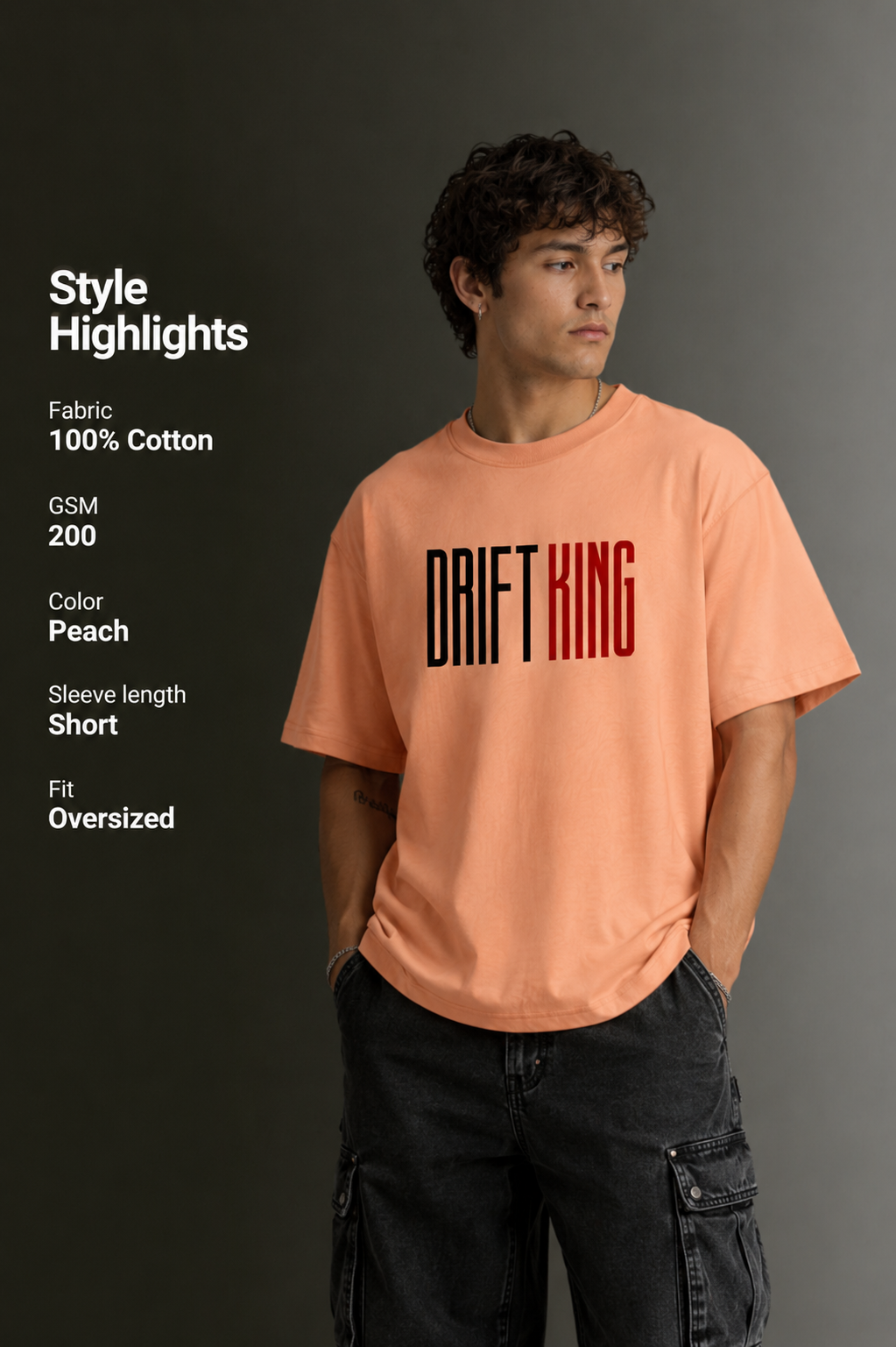 Men's Drop Shoulder Front Printed T-Shirt | Graphic Tee | OUTPUFF