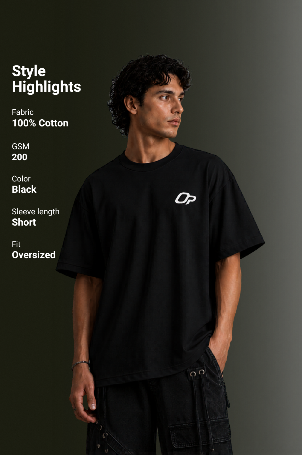 MENS DROP SHOULDER (BLACK)
