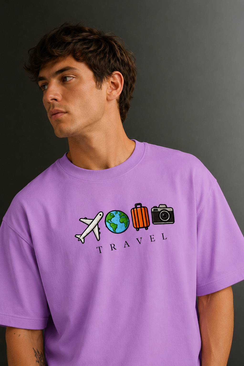Men's Drop Shoulder Front Printed T-Shirt | Graphic Tee | OUTPUFF