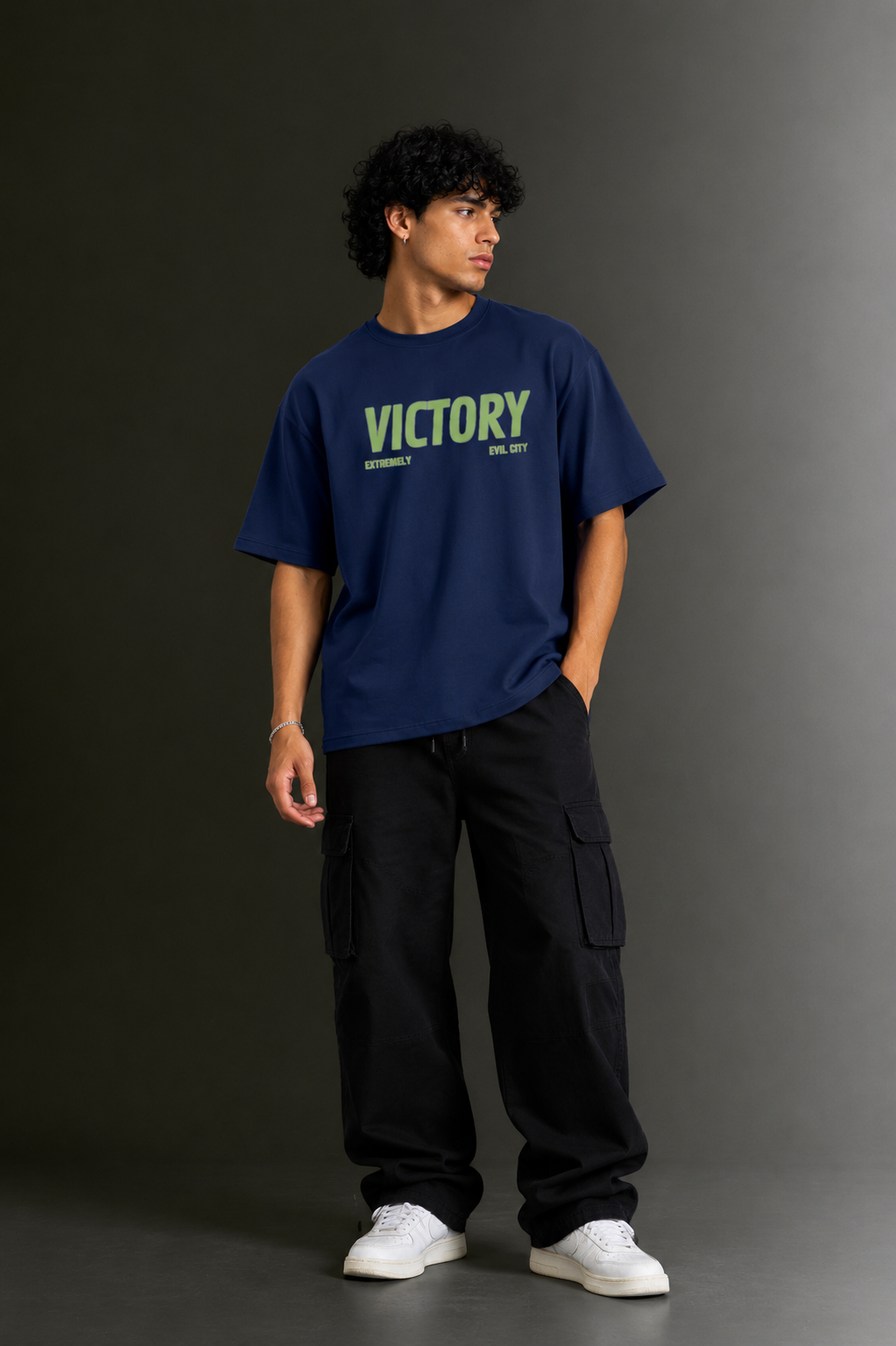 Men's Drop Shoulder Front & Back Printed T-Shirt | Graphic Tee | OUTPUFF