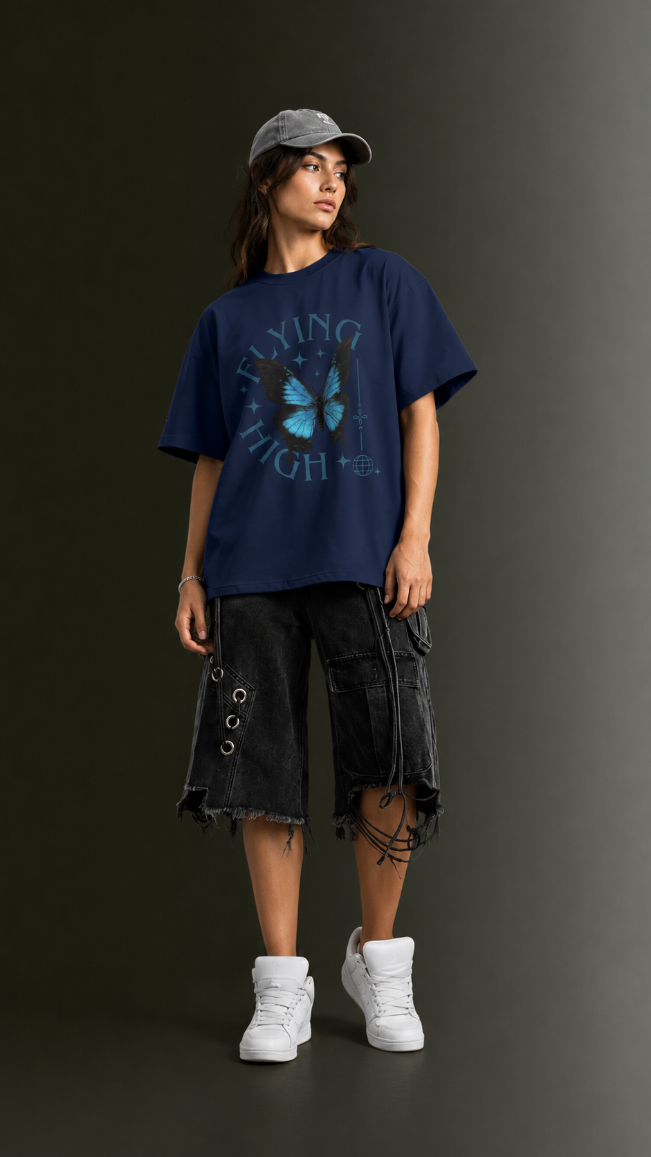 Women Drop Shoulder Front Printed T-Shirt | OUTPUFF