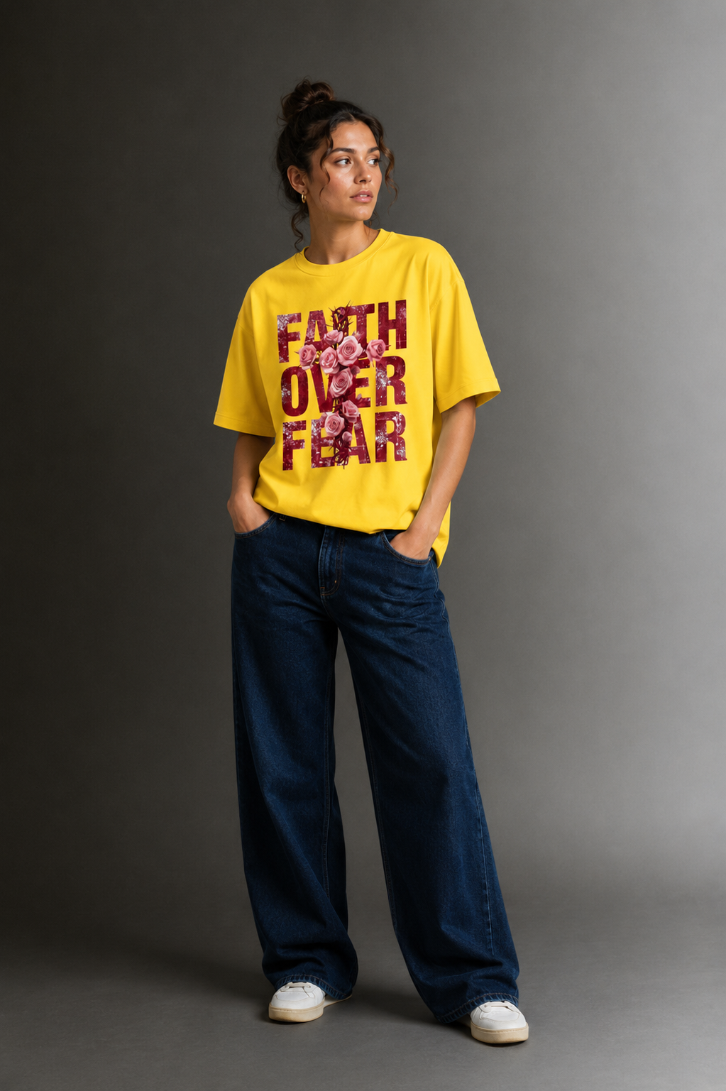 Women Drop Shoulder Front Printed T-Shirt | OUTPUFF