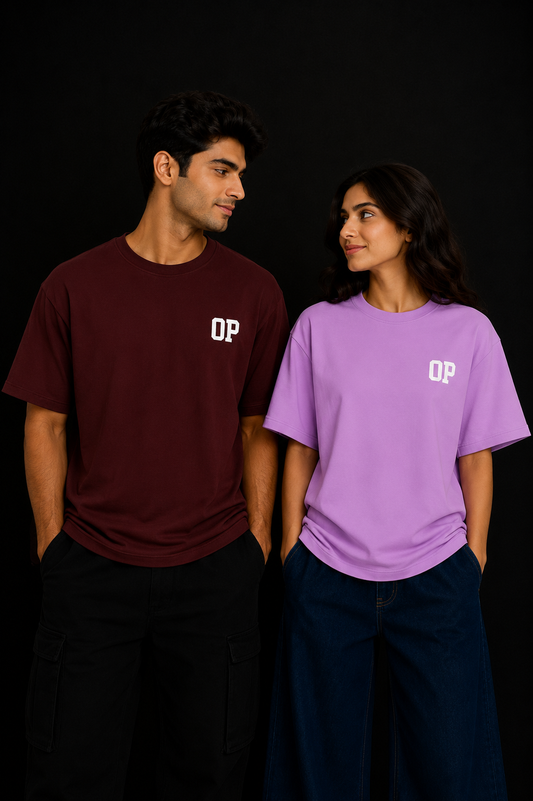 Couple Plain Drop Shoulder T-Shirt | OUTPUFF