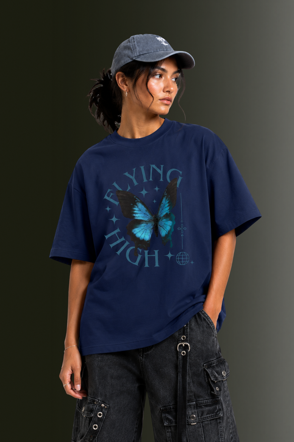 Women Drop Shoulder Front Printed T-Shirt | OUTPUFF