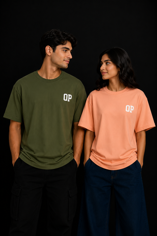 Couple Plain Drop Shoulder T-Shirt | OUTPUFF
