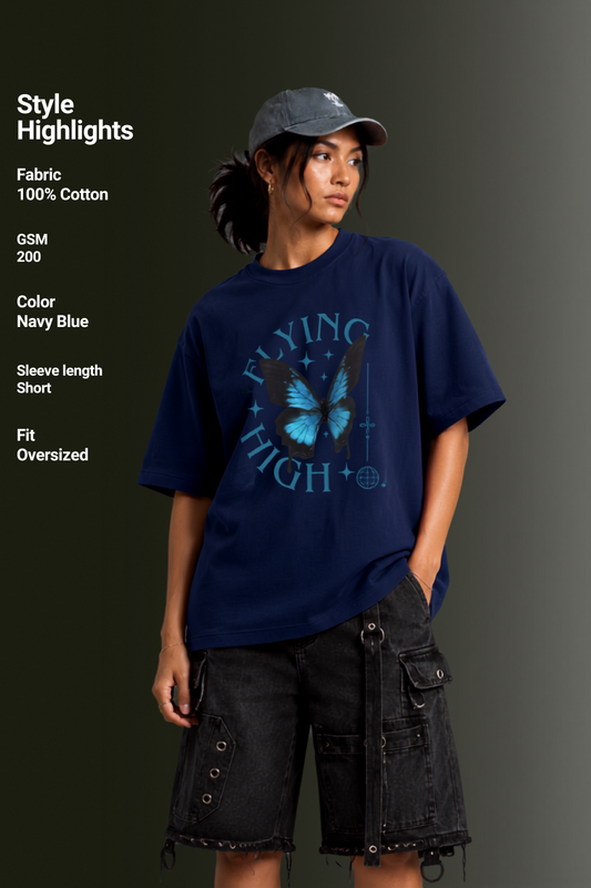Women Drop Shoulder Front Printed T-Shirt | OUTPUFF