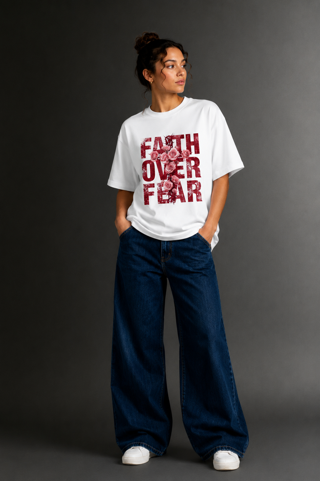 Women Drop Shoulder Front Printed T-Shirt | OUTPUFF