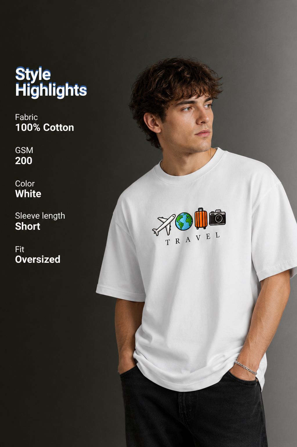 Men's Drop Shoulder Front Printed T-Shirt | Graphic Tee | OUTPUFF