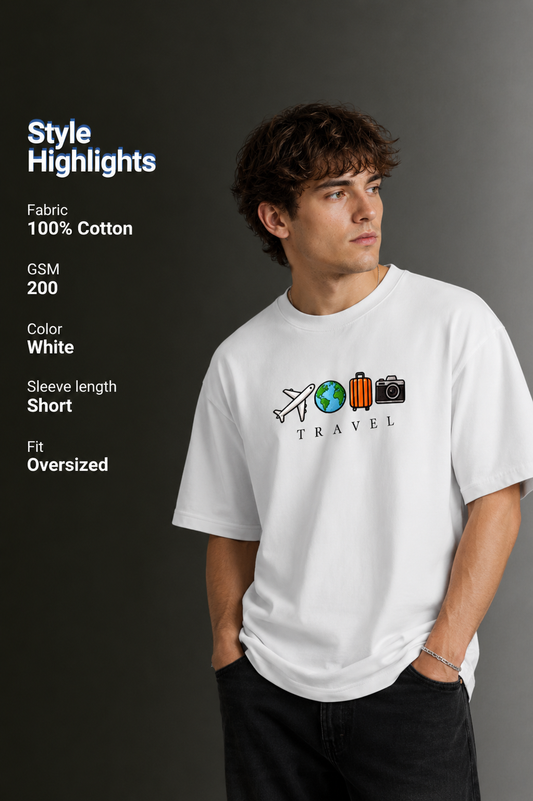 Men's Drop Shoulder Front Printed T-Shirt | Graphic Tee | OUTPUFF
