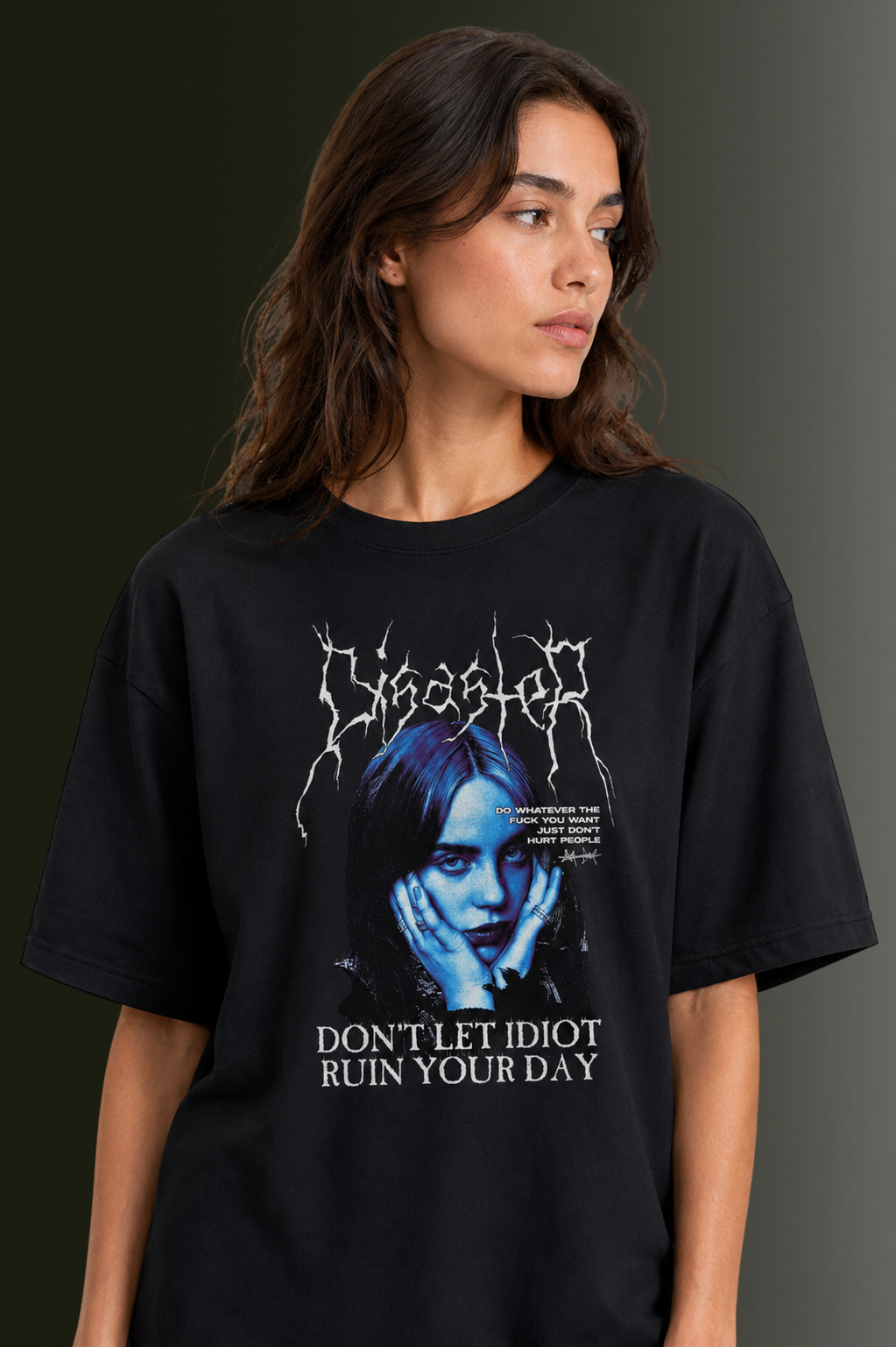 Women Drop Shoulder Front Printed T-Shirt | OUTPUFF