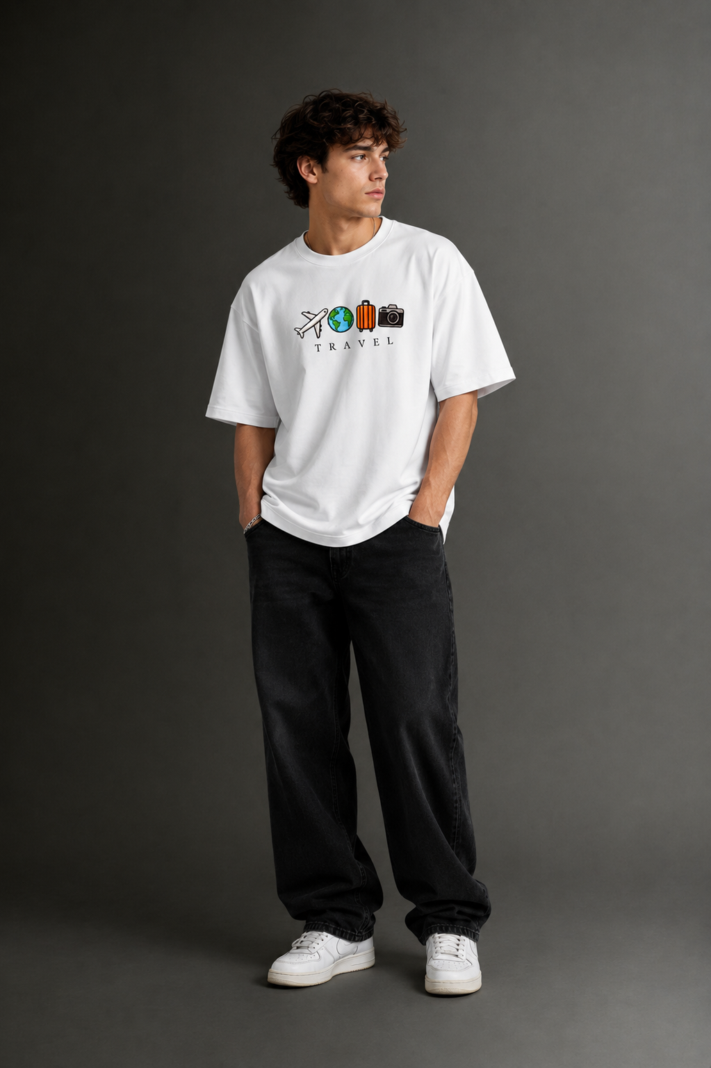 Men's Drop Shoulder Front Printed T-Shirt | Graphic Tee | OUTPUFF
