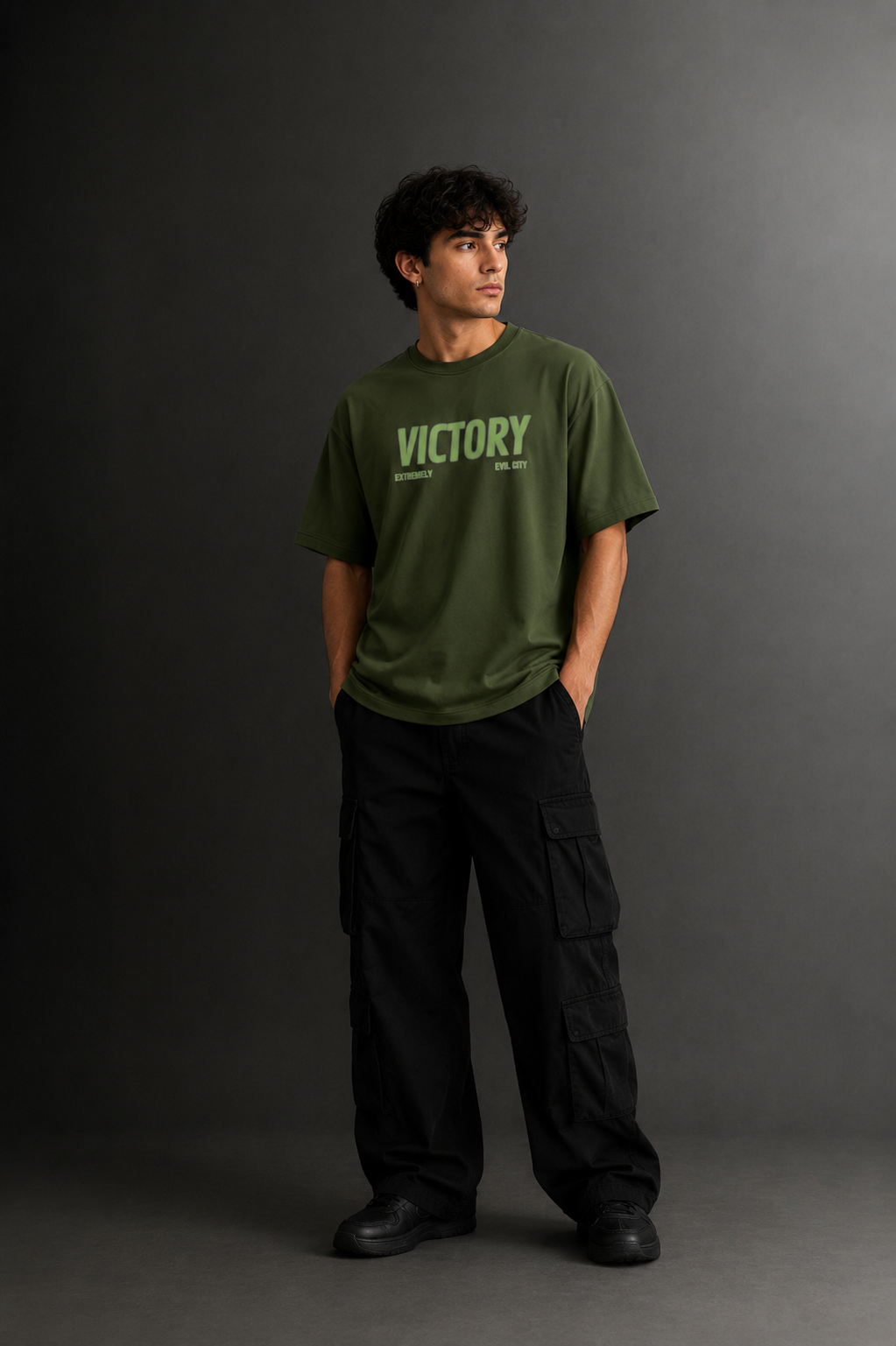 Men's Drop Shoulder Front & Back Printed T-Shirt | Graphic Tee | OUTPUFF