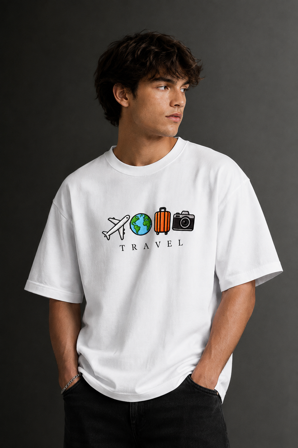 Men's Drop Shoulder Front Printed T-Shirt | Graphic Tee | OUTPUFF