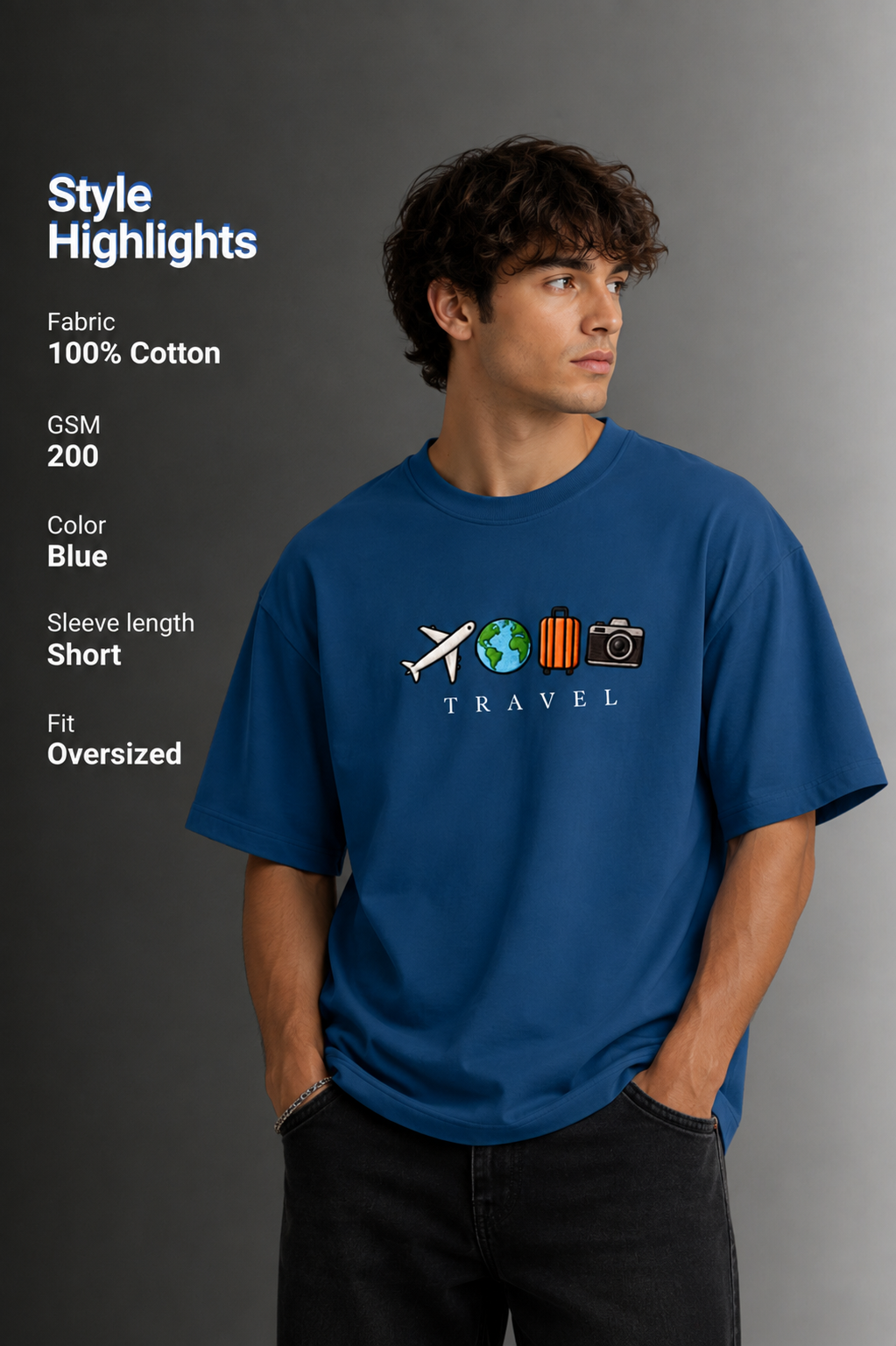 Men's Drop Shoulder Front Printed T-Shirt | Graphic Tee | OUTPUFF