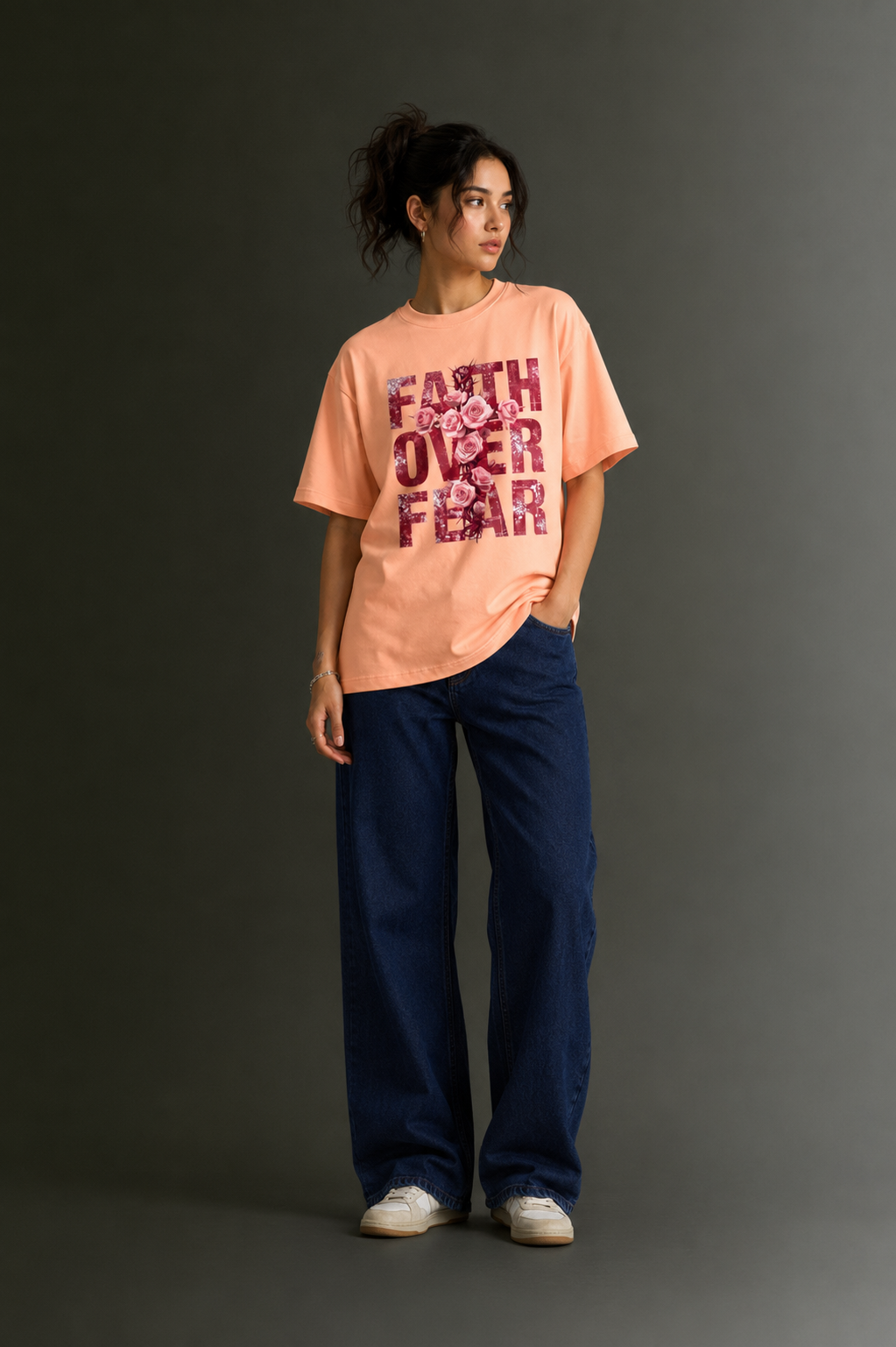 Women Drop Shoulder Front Printed T-Shirt | OUTPUFF