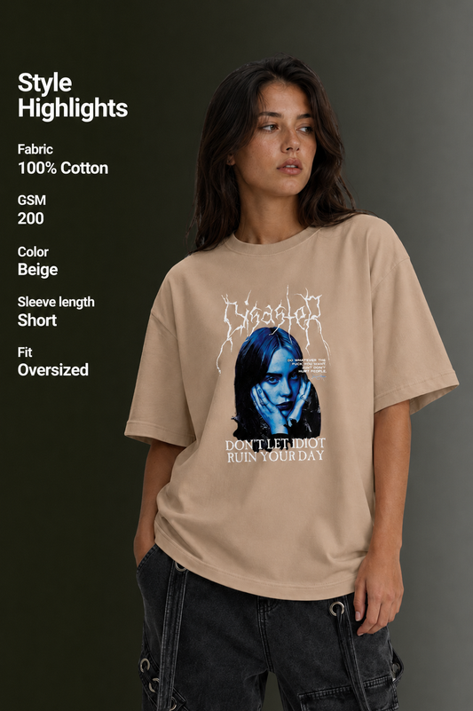 Women Drop Shoulder Front Printed T-Shirt | OUTPUFF