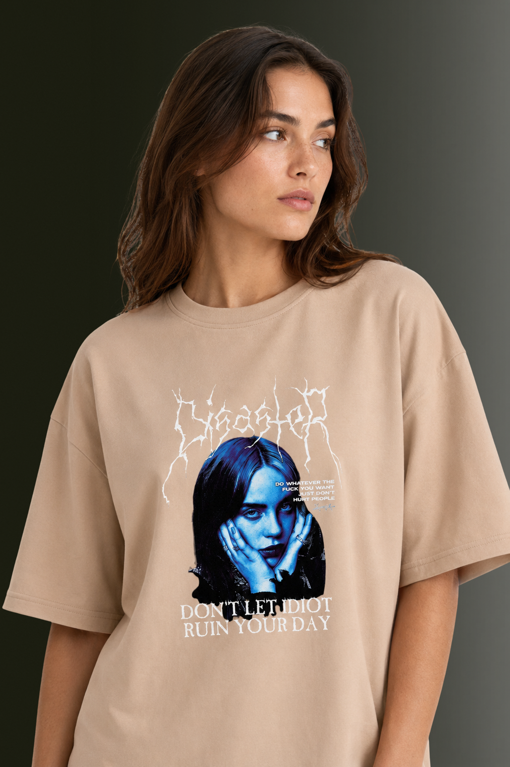 Women Drop Shoulder Front Printed T-Shirt | OUTPUFF