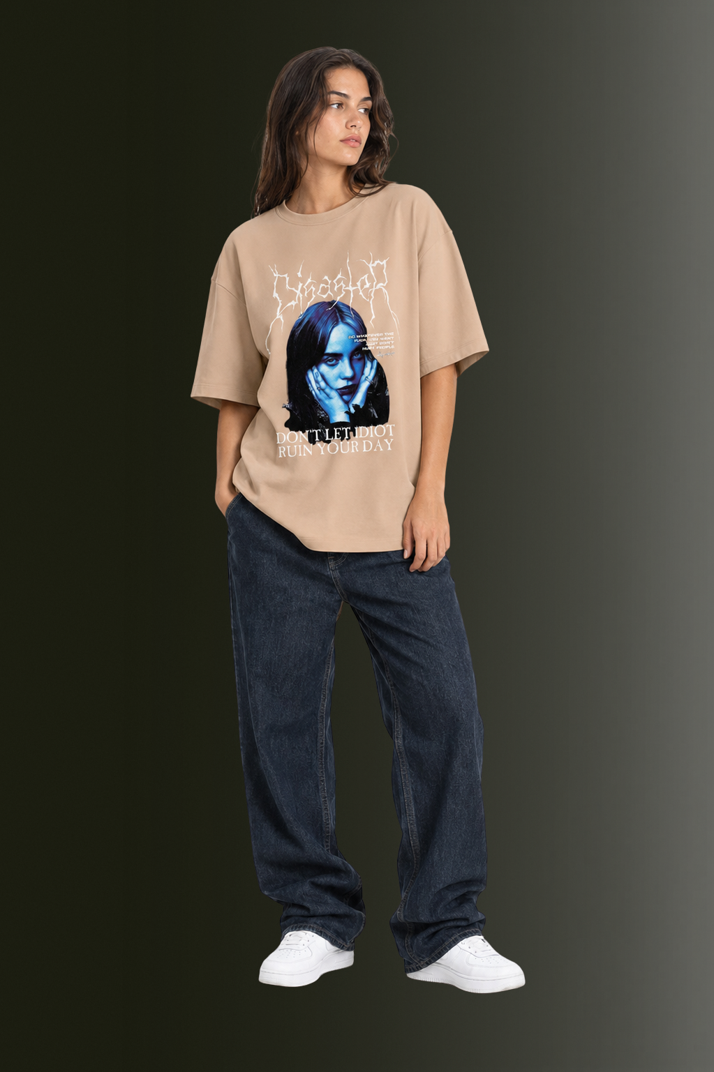 Women Drop Shoulder Front Printed T-Shirt | OUTPUFF