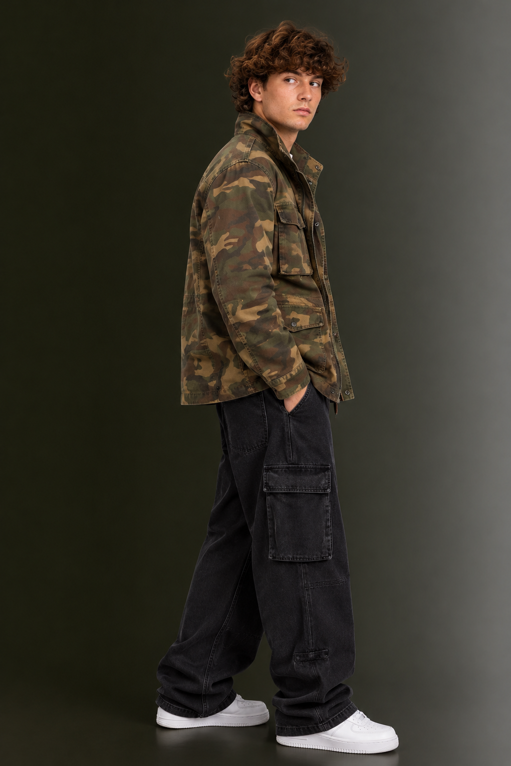 OUTPUFF Men’s Cotton-Blend Field Jacket with Removable Quilted Liner