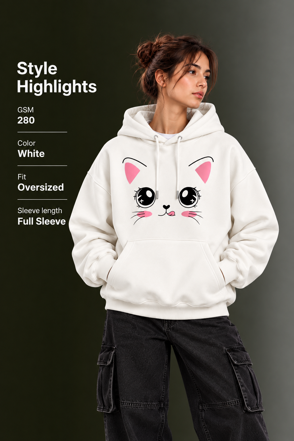 OUTPUFF Unisex Printed Pullover Hoodie with Kangaroo Pocket