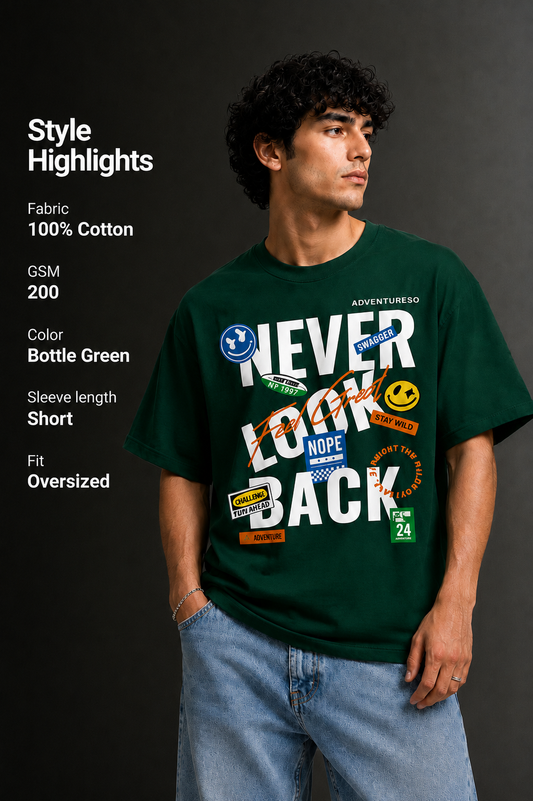 Men's Drop Shoulder Front Printed T-Shirt | Graphic Tee | OUTPUFF