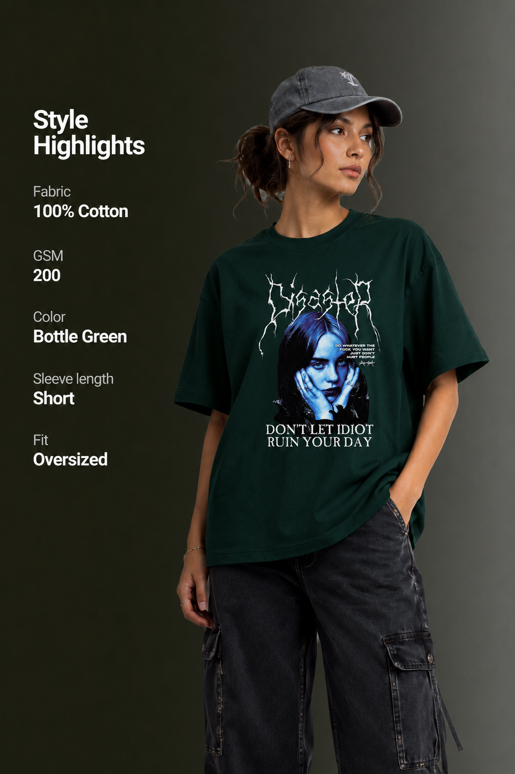 Women Drop Shoulder Front Printed T-Shirt | OUTPUFF