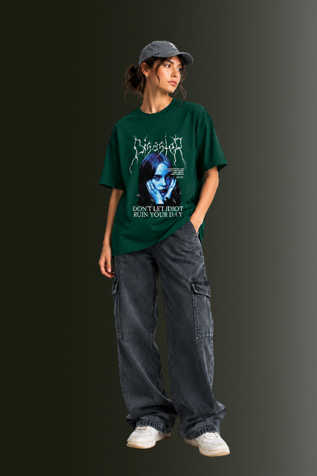 Women Drop Shoulder Front Printed T-Shirt | OUTPUFF