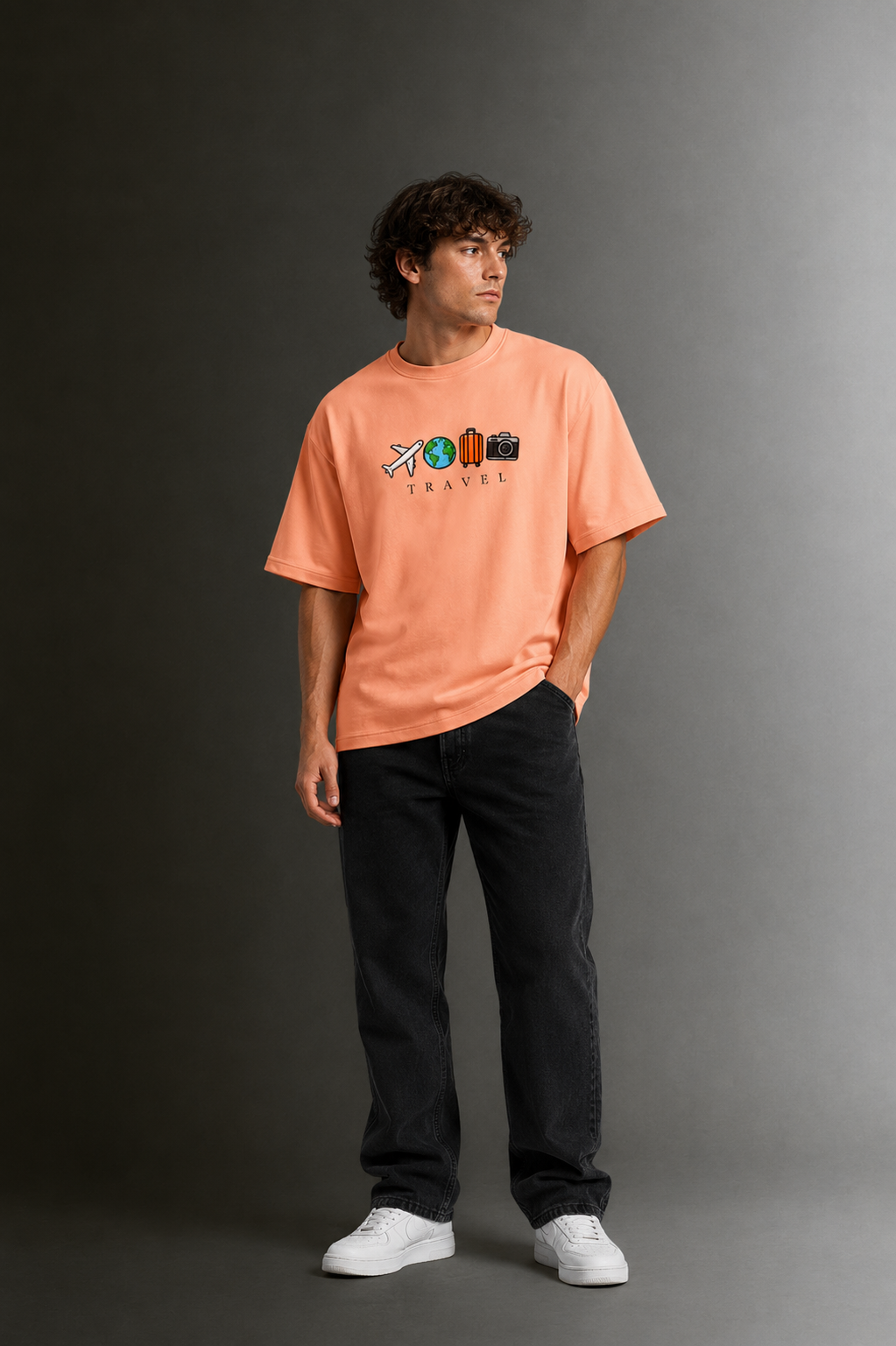 Men's Drop Shoulder Front Printed T-Shirt | Graphic Tee | OUTPUFF