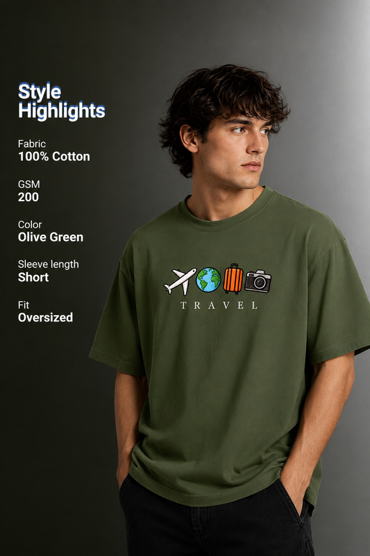 Men's Drop Shoulder Front Printed T-Shirt | Graphic Tee | OUTPUFF