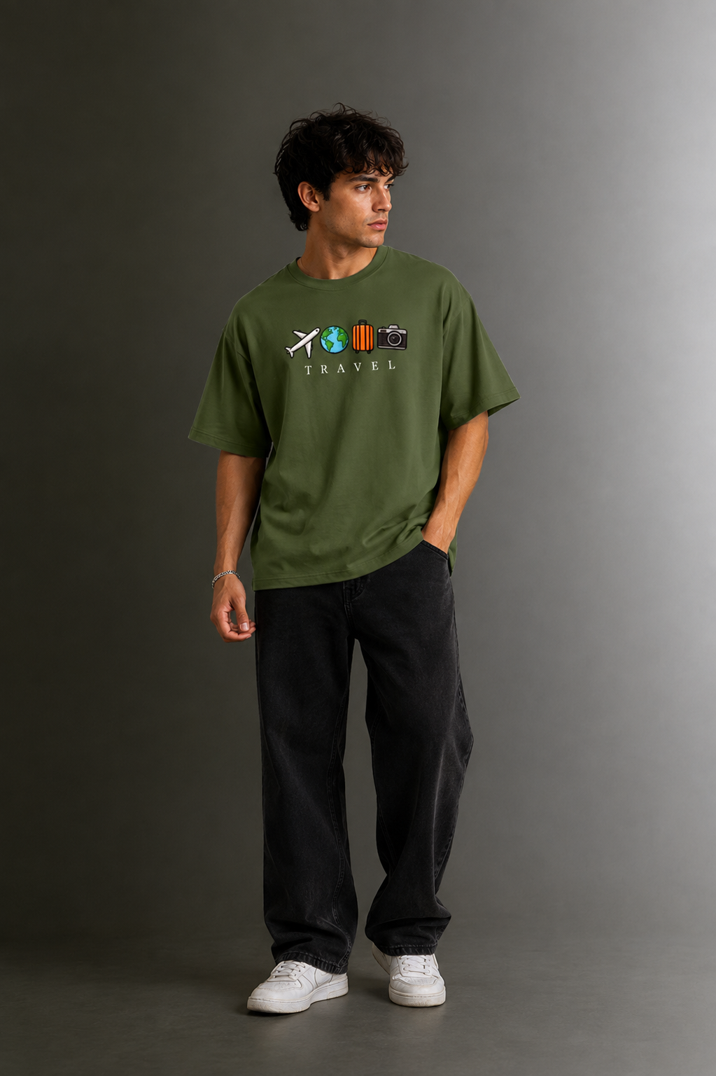 Men's Drop Shoulder Front Printed T-Shirt | Graphic Tee | OUTPUFF