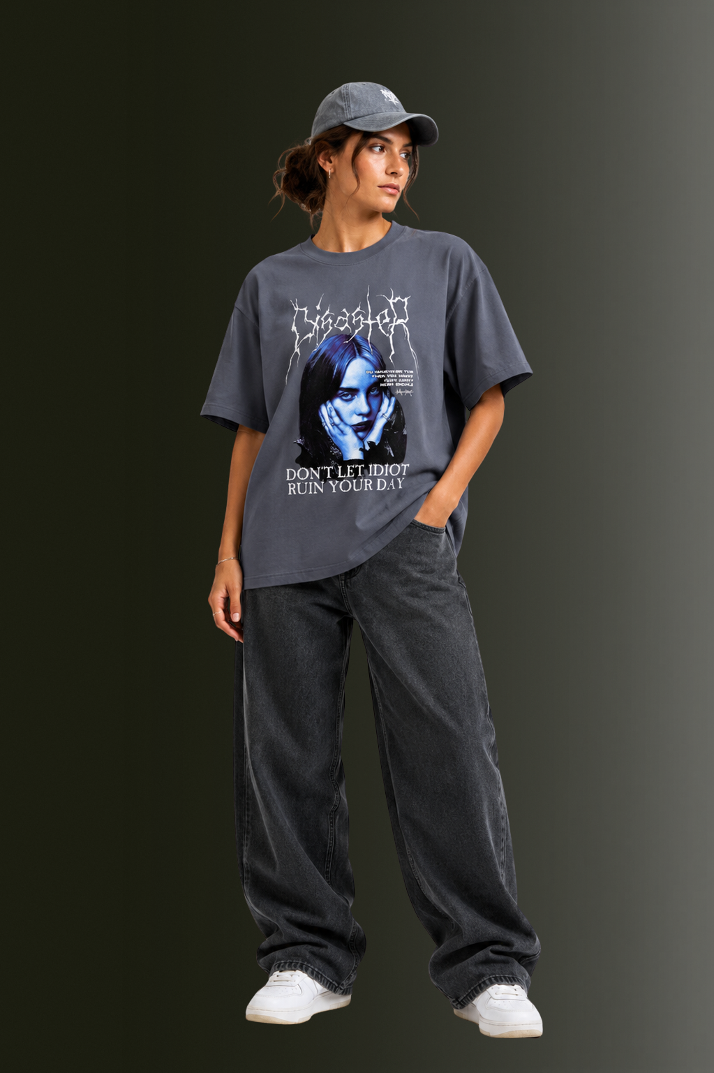 Women Drop Shoulder Front Printed T-Shirt | OUTPUFF