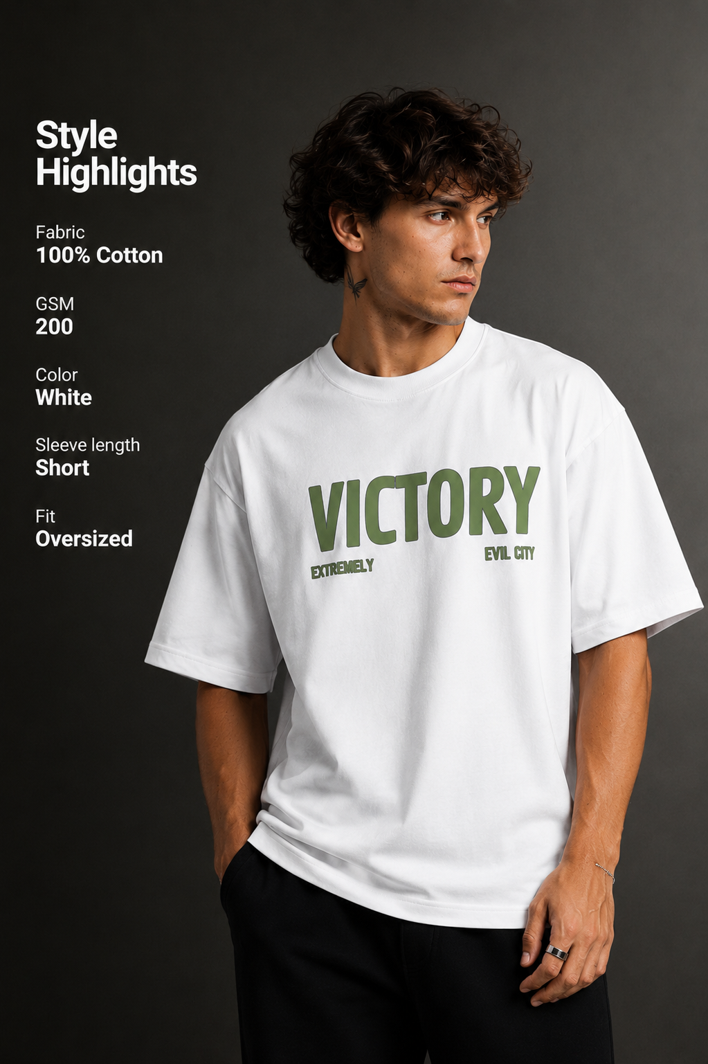 Men's Drop Shoulder Front & Back Printed T-Shirt | Graphic Tee | OUTPUFF
