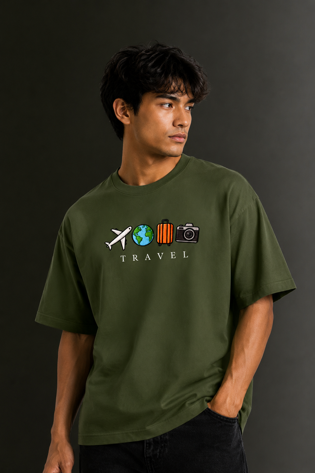 Men's Drop Shoulder Front Printed T-Shirt | Graphic Tee | OUTPUFF